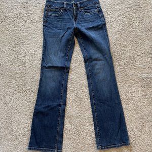Loft Ann Taylor 2 Original Boot Jeans Dark Wash Blue